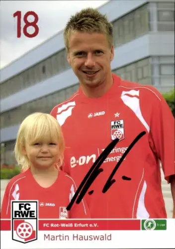 Autogrammkarte Fußballer Martin Hauswald, FC Rot-Weiß Erfurt, Autogramm