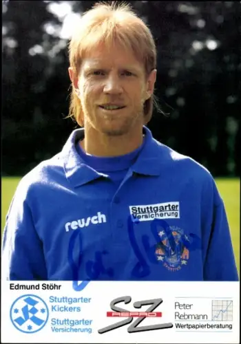 Autogrammkarte Co Trainer Edmund Stöhr, Stuttgarter Kickers, Autogramm