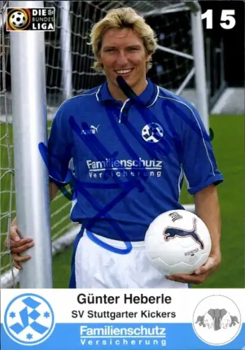 Autogrammkarte Fußballer Günter Heberle, SV Stuttgarter Kickers, Autogramm