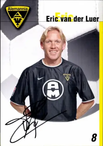 Autogrammkarte Fußballer Eric van der Luer, Alemannia Aachen, Autogramm