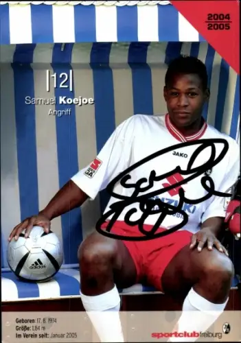 Autogrammkarte Fußballer Samuel Koejoe, SC Freiburg, Autogramm
