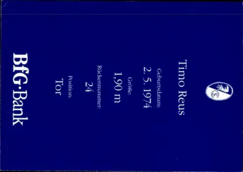 Autogrammkarte Fußballer Timo Reus, SC Freiburg, Autogramm