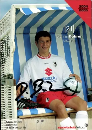Autogrammkarte Fußballer Dennis Bührer, SC Freiburg, Autogramm