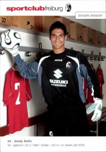 Autogrammkarte Fußballer Josip Solic, SC Freiburg, Autogramm