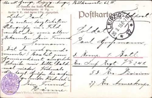 Ak Glückwunsch Ostern, Weidenkätzchen mit EK