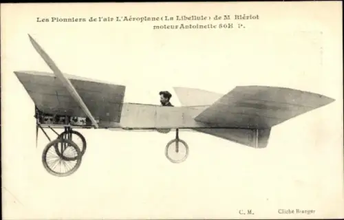 Ak Les Pionniers de l’Air, Aéroplane La Libellule, Blériot, Eindecker