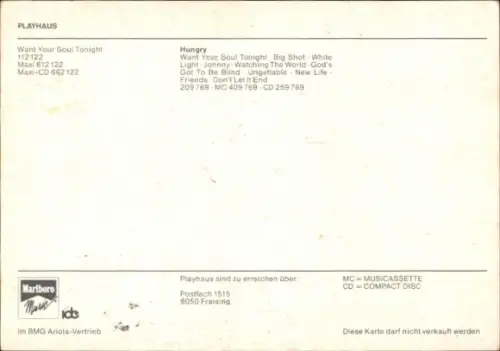 Autogrammkarte Gruppe  Playhouse, Autogramm