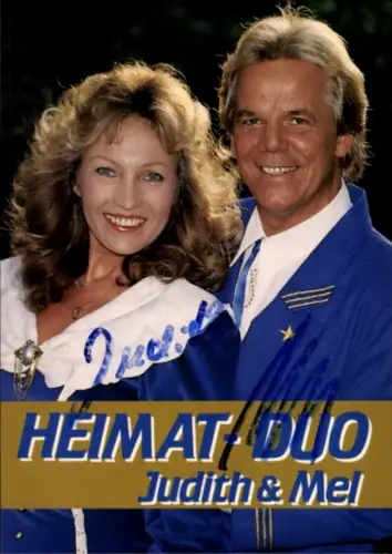 Autogrammkarte Sänger Heimat Duo Judith und Mel, Autogramm