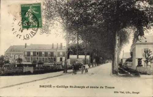 Ak Baugé Maine et Loire, College St Joseph, Route de Tours