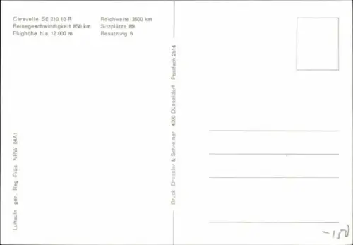 Ak Deutsches Passagierflugzeug der LTU, Caravelle SE 210 10 R