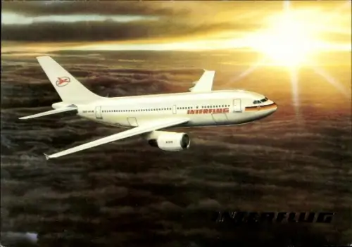 Ak Deutsches Passagierflugzeug, Interflug, Airbus A 310