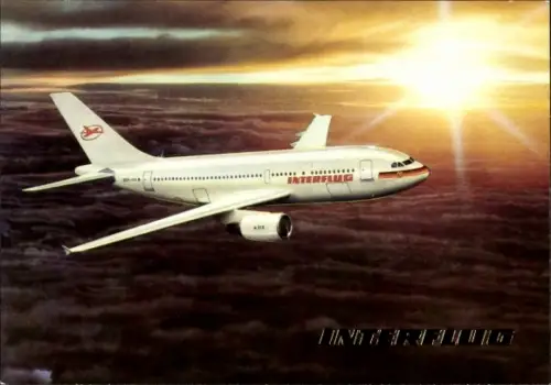 Ak Deutsches Passagierflugzeug, Interflug, Airbus A 310
