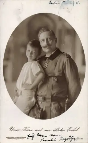 Ak Unser Kaiser und sein ältester Enkel, Kaiser Wilhelm II. von Preußen, Portrait