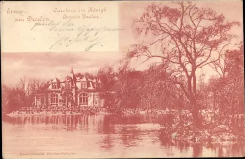 Ak Dresden Altstadt, Großer Garten, Carolasee