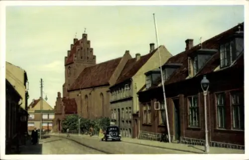 Ak Næstved Naestved Sjælland Seeland Dänemark, St. Martins Kirche, Østergade,  Architektur, Straß