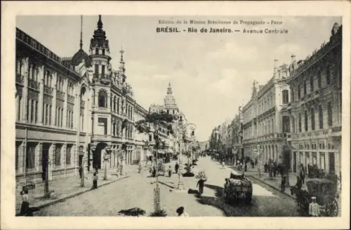 Ak Rio de Janeiro Brasilien, Avenue Centrale, Straßenpartie in der Stadt