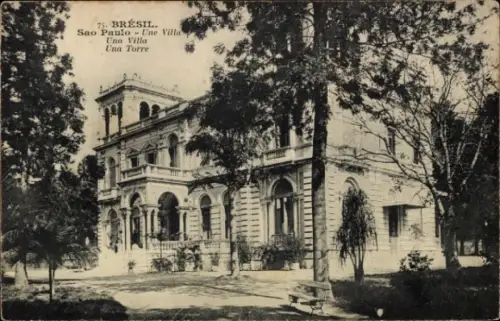 Ak São Paulo Brasilien, Une Villa, Une Villa, Una Torre