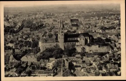 Ak Quedlinburg im Harz, Fliegeraufnahme