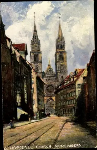 Künstler Ak Nürnberg, St. Lorenz Kirche
