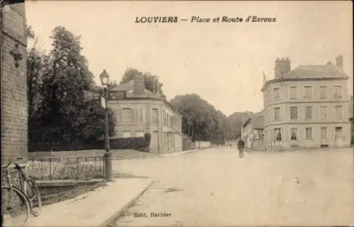 Ak Louviers Eure, Platz, Route d'Evreux