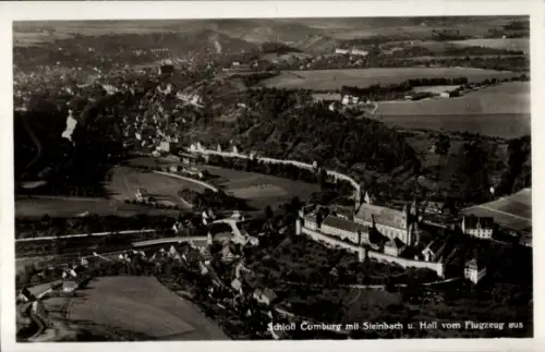 Ak Comburg Schwäbisch Hall in Württemberg, Fliegeraufnahme, Schloss Comburg, Einkorn, Steinbach