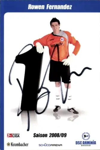 Autogrammkarte Fußballer Rowen Fernandez, DSC Arminia Bielefeld, Autogramm