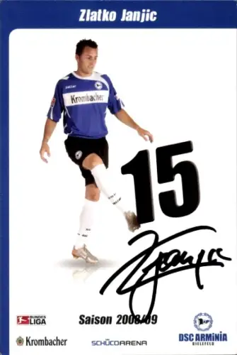 Autogrammkarte Fußballer Zlatko Janjic, DSC Arminia Bielefeld, Autogramm