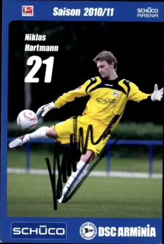 Autogrammkarte Fußballer Niklas Hartmann, DSC Arminia Bielefeld, Autogramm