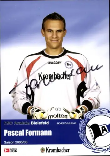 Autogrammkarte Fußballer Pascal Formann, DSC Arminia Bielefeld, Autogramm