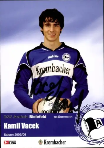 Autogrammkarte Fußballer Kamil Vacek, DSC Arminia Bielefeld, Autogramm