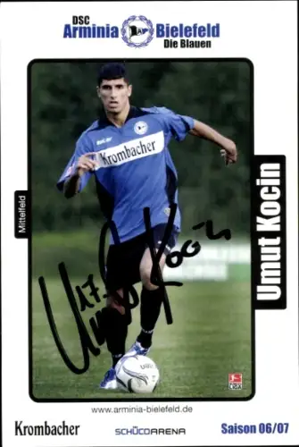 Autogrammkarte Fußballer Umut Kocin, DSC Arminia Bielefeld, Autogramm