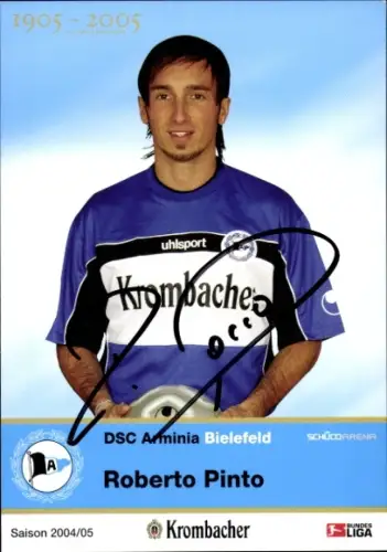 Autogrammkarte Fußballer Roberto Pinto, DSC Arminia Bielefeld, Autogramm