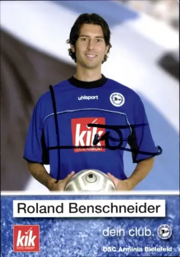 Autogrammkarte Fußballer Roland Benschneider, DSC Arminia Bielefeld, Autogramm
