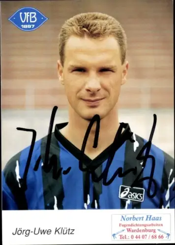 Autogrammkarte Fußballer Jörg Uwe Klütz, VfB Oldenburg, Autogramm