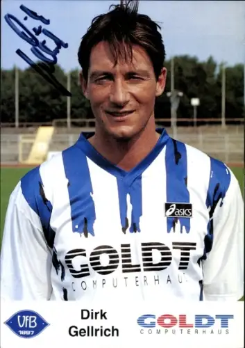 Autogrammkarte Fußballer und Trainer Dirk Gellrich, VfB Oldenburg, Autogramm