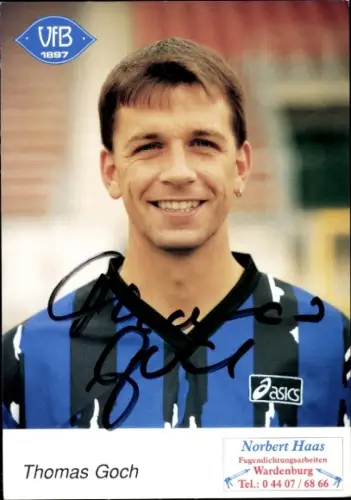 Autogrammkarte Fußballer Thomas Goch, VfB Oldenburg, Autogramm