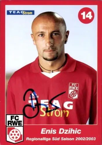 Autogrammkarte Fußballer Enis Dzihic, FC Rot-Weiß Erfurt, Autogramm