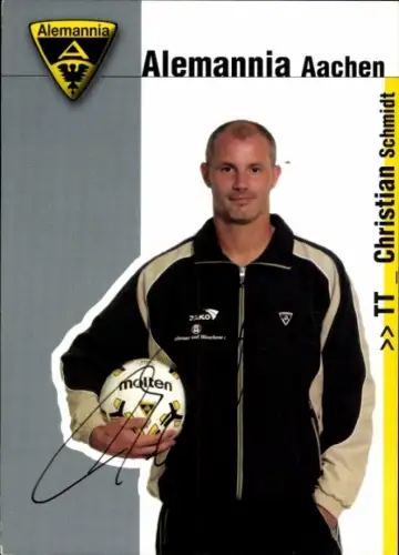Autogrammkarte Torwart Trainer Christian Schmidt, Alemannia Aachen, Autogramm
