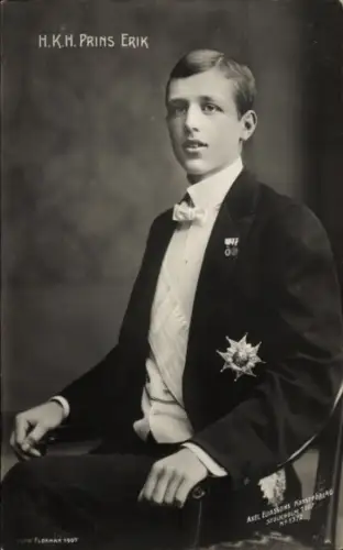 Ak Prinz Erik von Schweden, Portrait