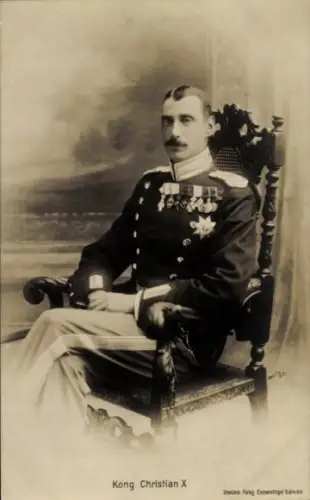 Ak König Christian X von Dänemark, Portrait
