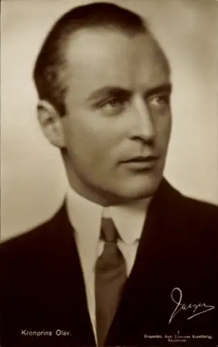 Ak Kronprinz Olav V von Norwegen, Portrait