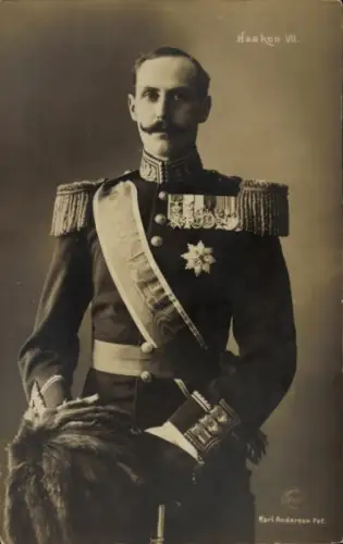 Ak König Haakon VII. von Norwegen, Portrait