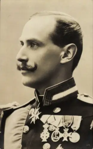 Ak König Haakon VII von Norwegen, Portrait, Profilansicht