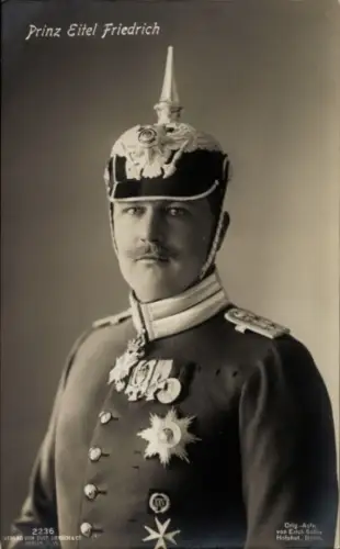 Ak Prinz Eitel Friedrich von Preußen, Portrait in Uniform, Pickelhaube