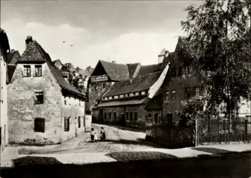 Ak Freiberg in Sachsen, Blick in die Wassergasse,  Architektur, Schwarz-Weiß-Foto
