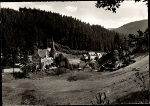 Ak Schwarzenstein Schwarzenbach am Wald Oberfranken, Dorfansicht, Kirche