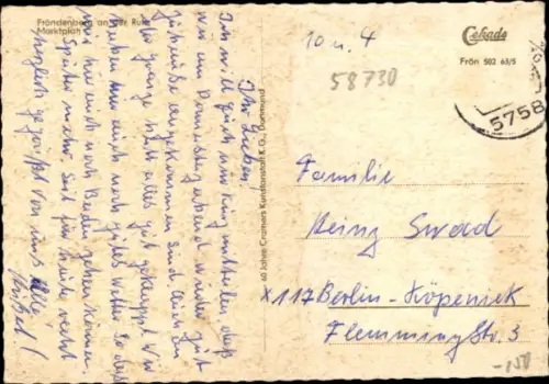 Ak Fröndenberg an der Ruhr, Marktplatz