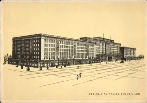 Ak Berlin Friedrichshain, Stalinallee, Block C Süd, Nationales Aufbauprogramm 1952