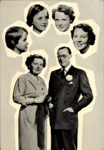 Ak Prinz Bernhard, Königin Juliana der Niederlande, Prinzessinnen, Familie