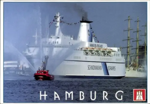 Ak Hamburg, England Fähre, Scandinavian Seaways